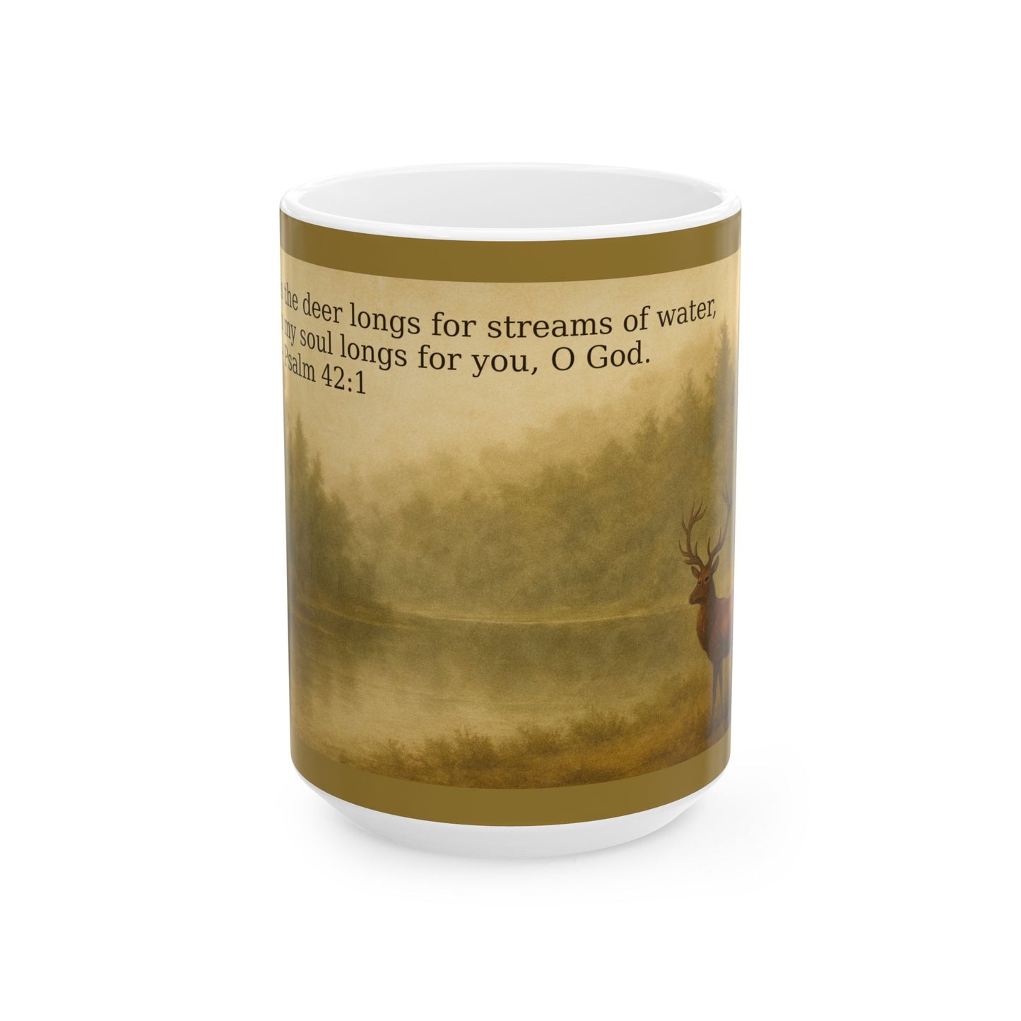 Inspirational Ceramic Mug - Psalm 42:1 - Perfect for Faith & Reflection