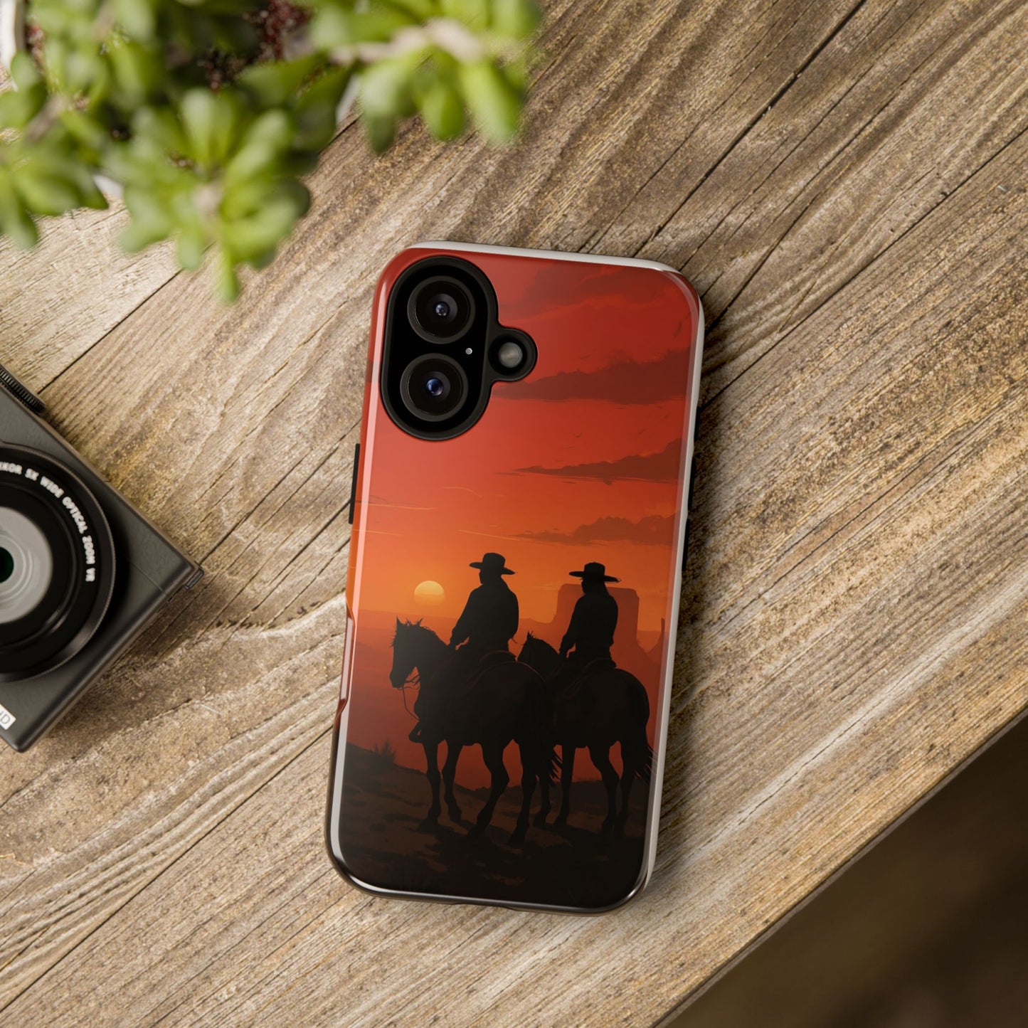 Western Sunset Phone Case for Cowboys & Adventurers, Durable Phone Cover, Gift for Ranch Lovers, Unique Tech Accessory, Nature Inspired