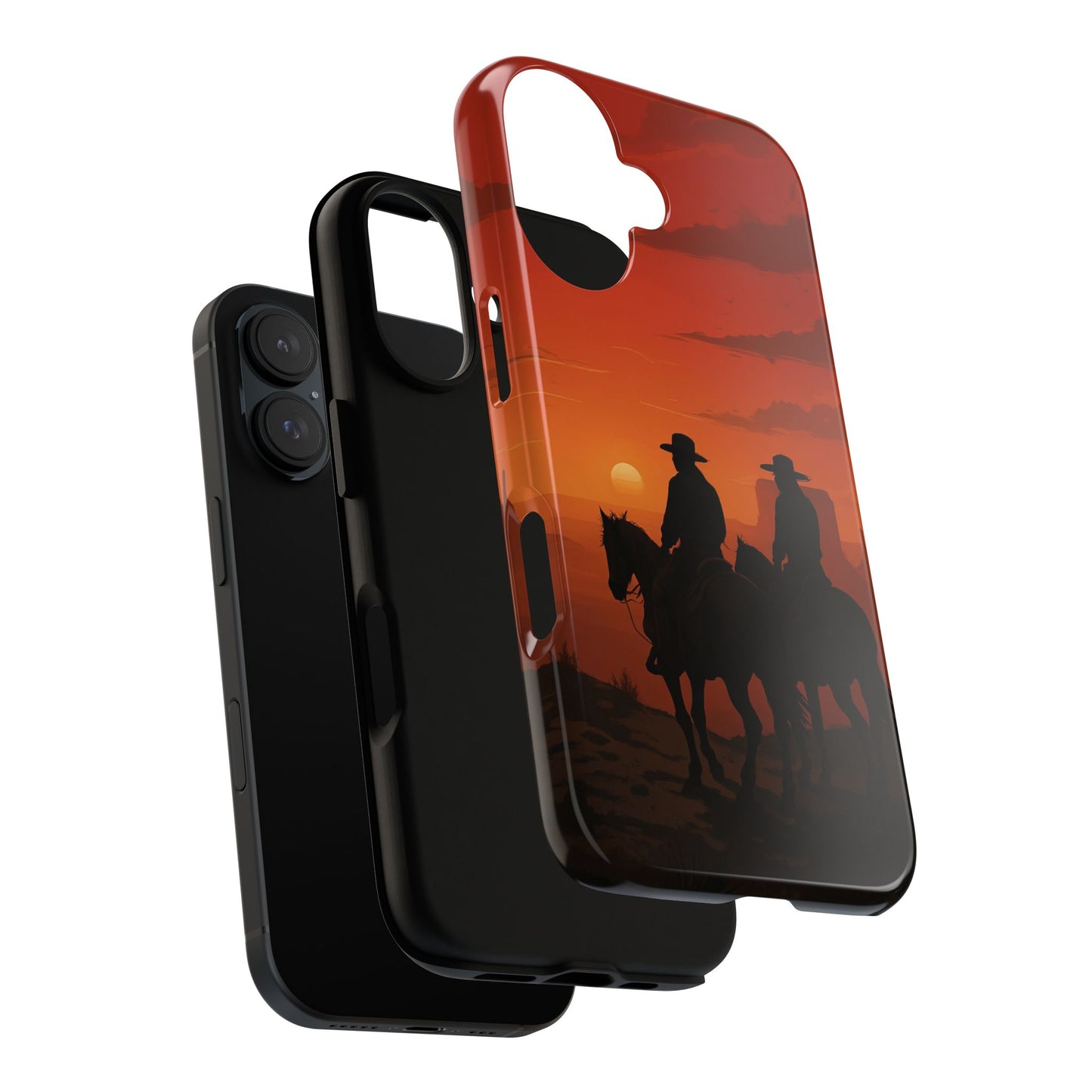 Western Sunset Phone Case for Cowboys & Adventurers, Durable Phone Cover, Gift for Ranch Lovers, Unique Tech Accessory, Nature Inspired