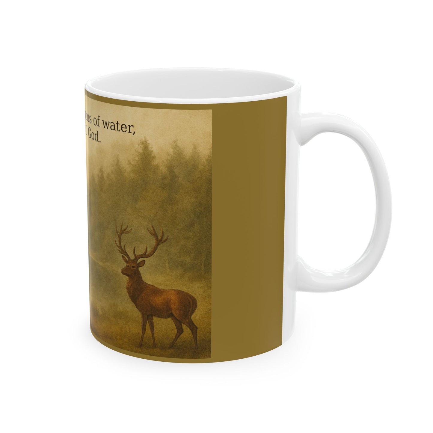 Inspirational Ceramic Mug - Psalm 42:1 - Perfect for Faith & Reflection
