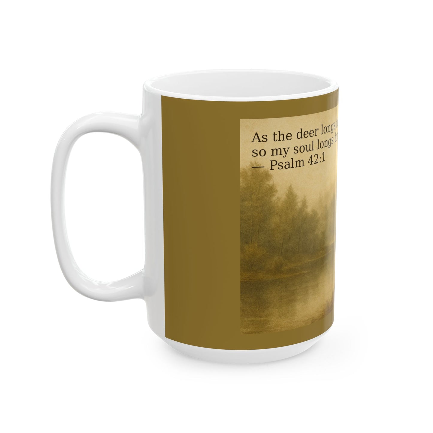 Inspirational Ceramic Mug - Psalm 42:1 - Perfect for Faith & Reflection